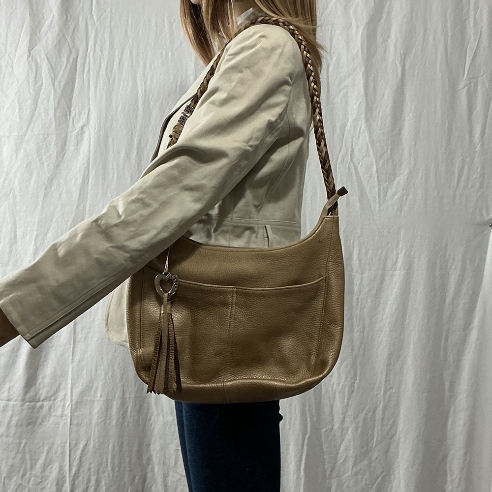 Brighton Tan Leather Hobo Shoulder Bag